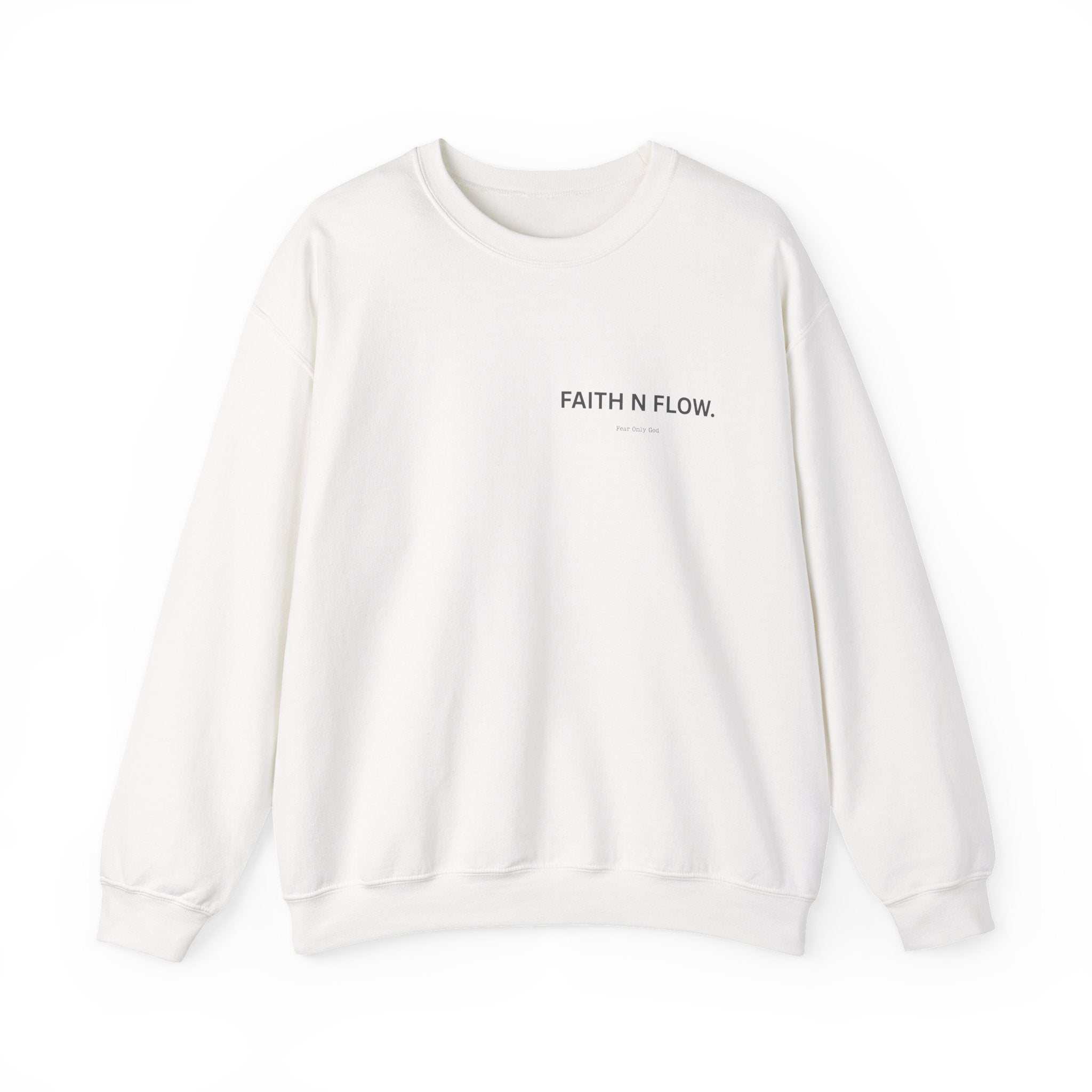 Faith N Flow Crewneck Sweatshirt — Minimalist Cherub Graphic Pullover
