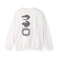 Crewneck Sweatshirt — Monochrome Pop Art Lip Print Back Graphic