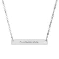 Engravable Horizontal Bar Necklace – Personalized Name Bar Pendant