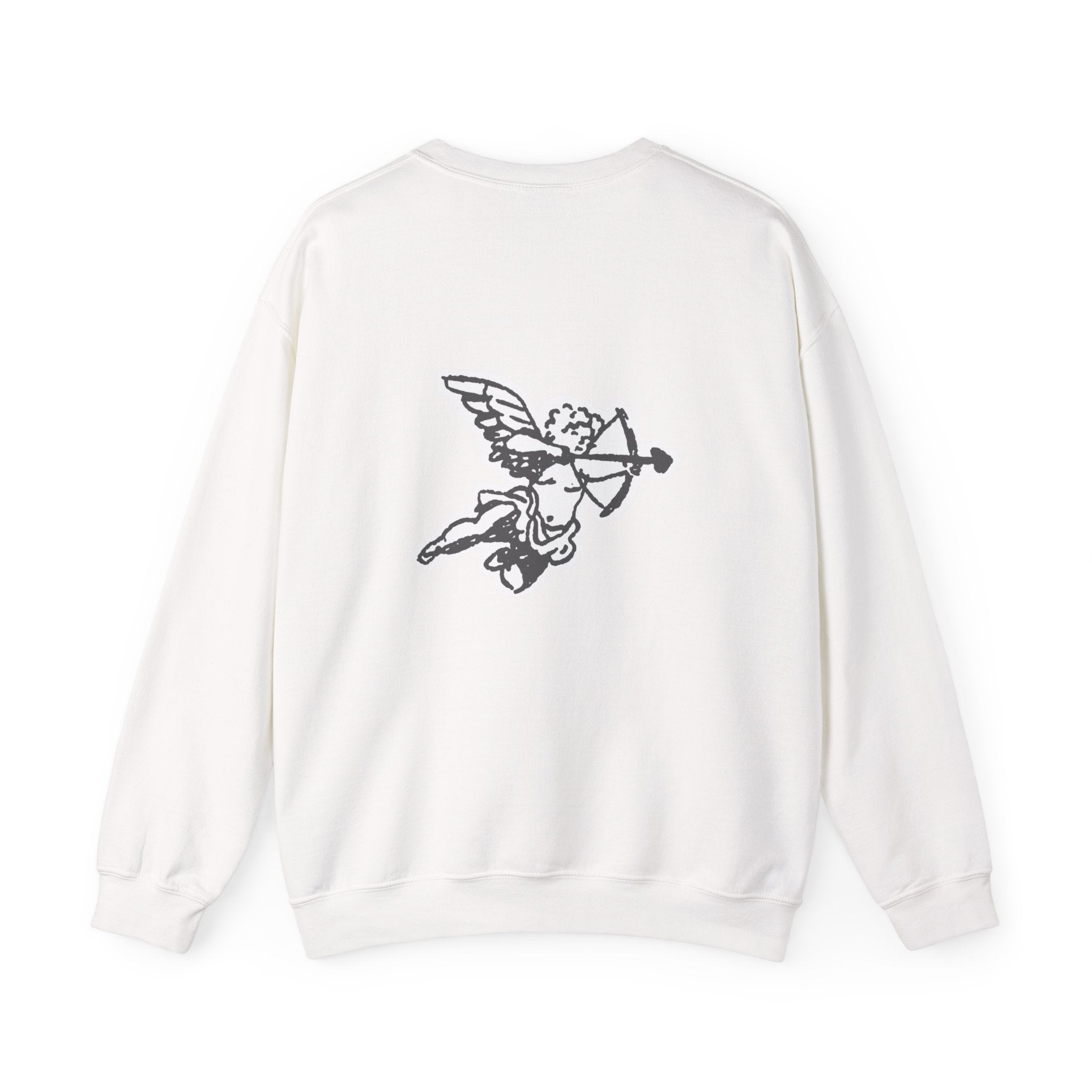 Faith N Flow Crewneck Sweatshirt — Minimalist Cherub Graphic Pullover
