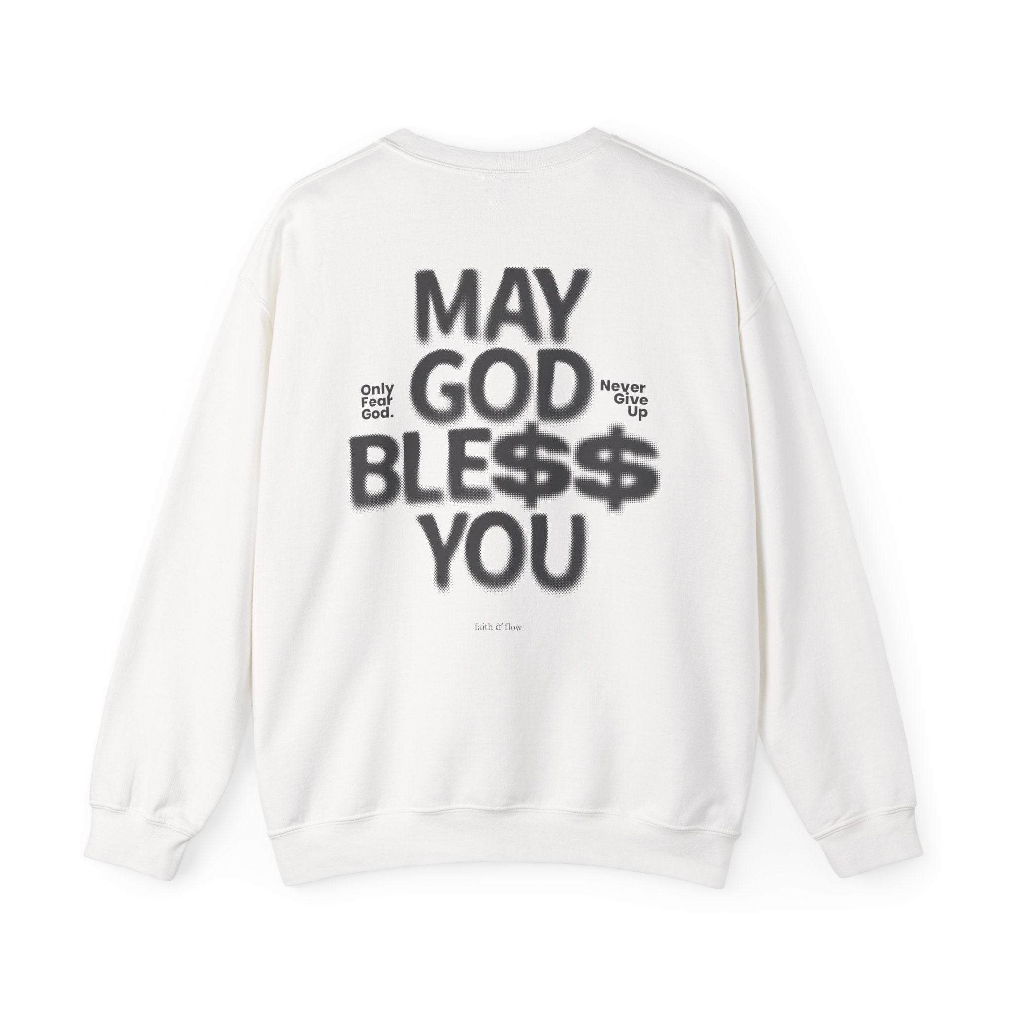 Faith & Flow Crewneck Sweatshirt — "May God Bless You" Graphic