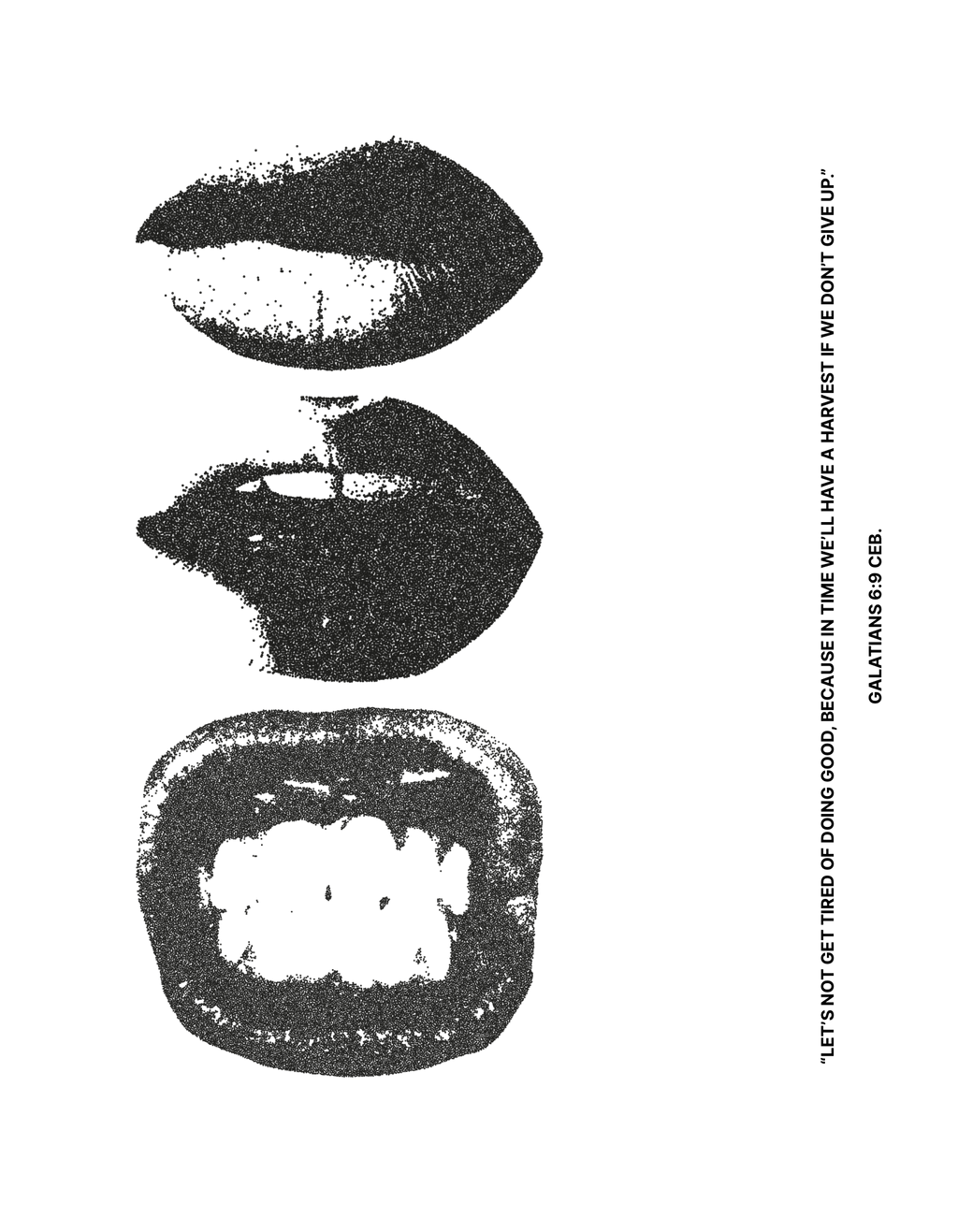 Crewneck Sweatshirt — Monochrome Pop Art Lip Print Back Graphic