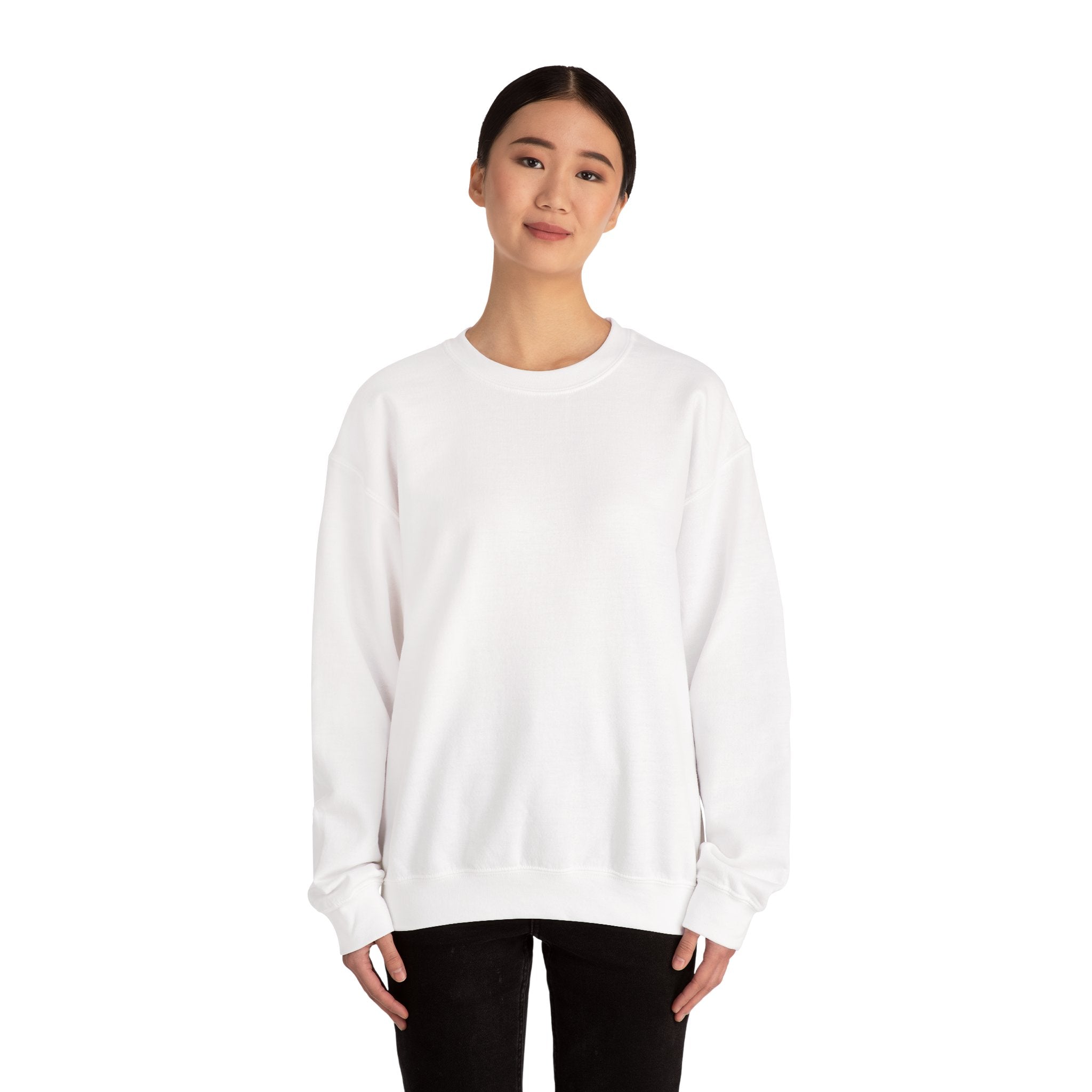 Crewneck Sweatshirt — "You Are Born To Be Loved" Pink Heart Back Design
