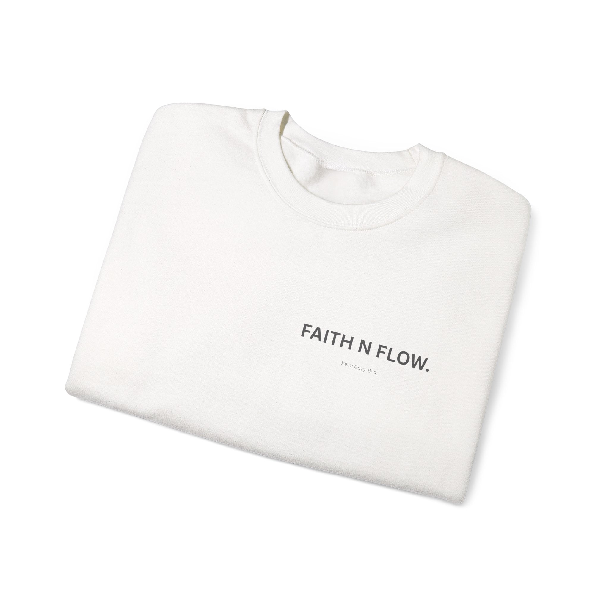 Faith N Flow Crewneck Sweatshirt — Minimalist Cherub Graphic Pullover