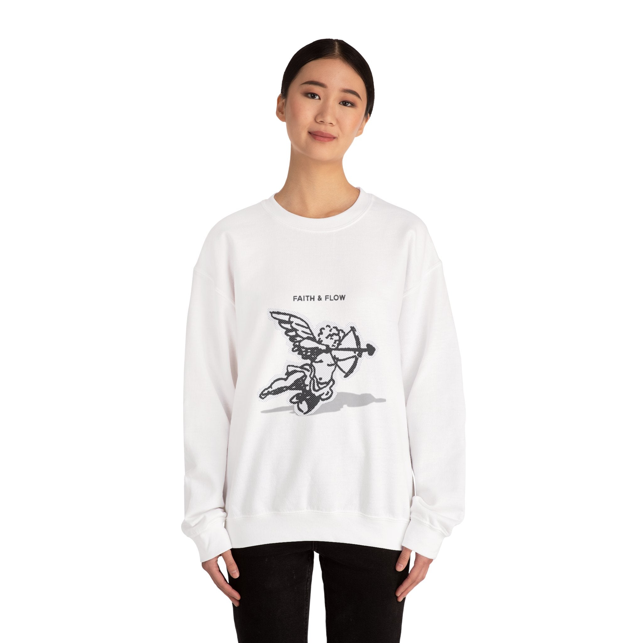 Faith & Flow Crewneck Sweatshirt — "May God Bless You" Graphic